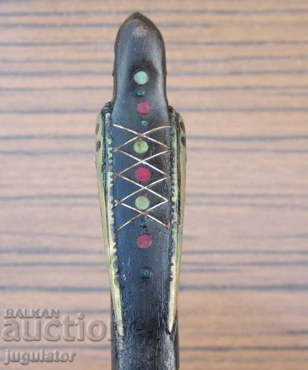 Delivery of antique bronze bird opener with bone handle Delivery of antique bronze bird opener with bone handle