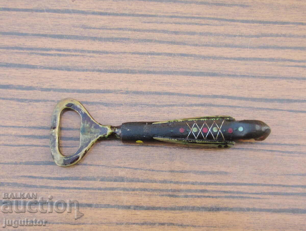 deschizător de păsări din bronz antic cu mâner din os - 5