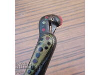 antique bronze bird opener with bone handle