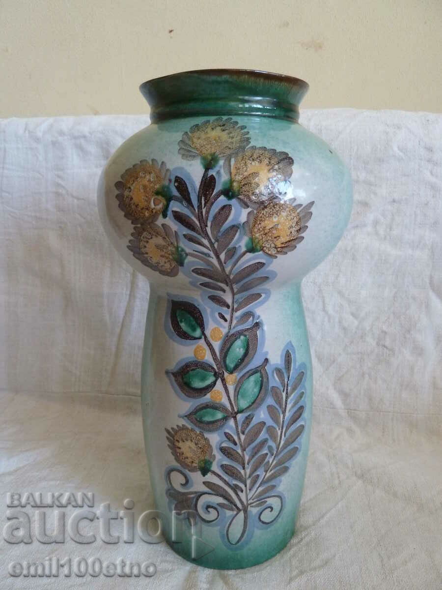 Large beautiful vase hand-painted ceramics