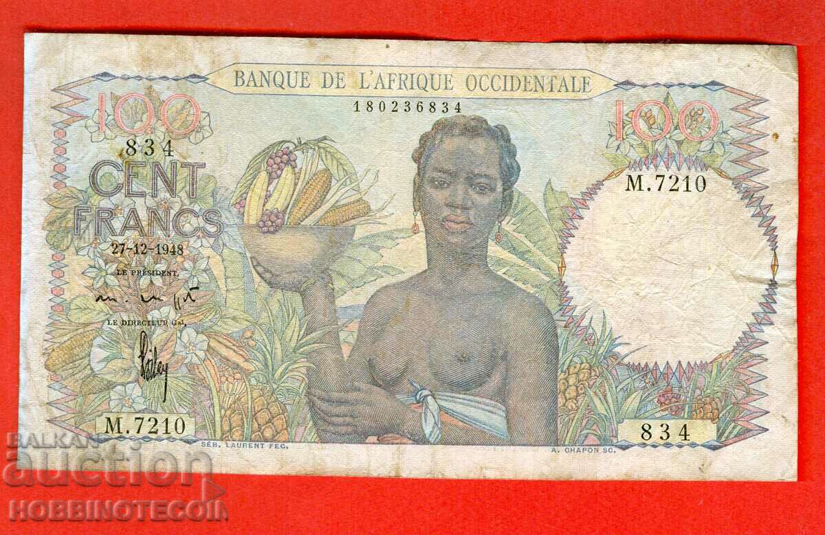AFRICA DE VEST 100 Franca issue 1948