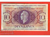 GUADELOUPE 10 Franca issue - issue 1944