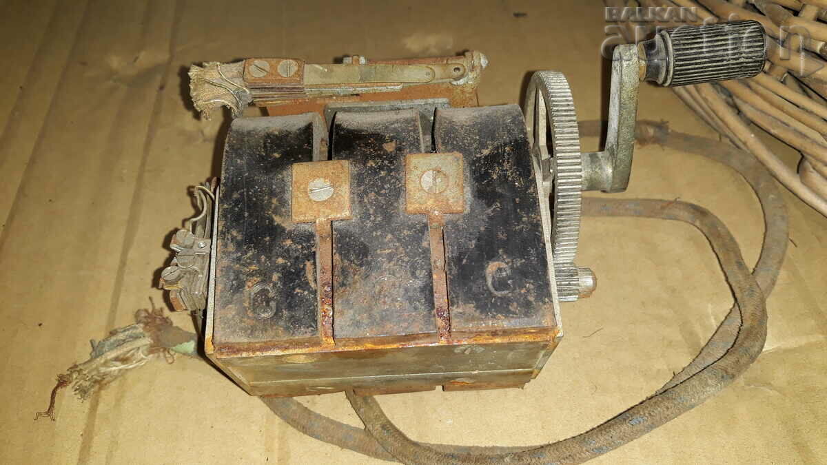 part of an old telephone with a crank - 7 part of an old telephone with a crank - 7