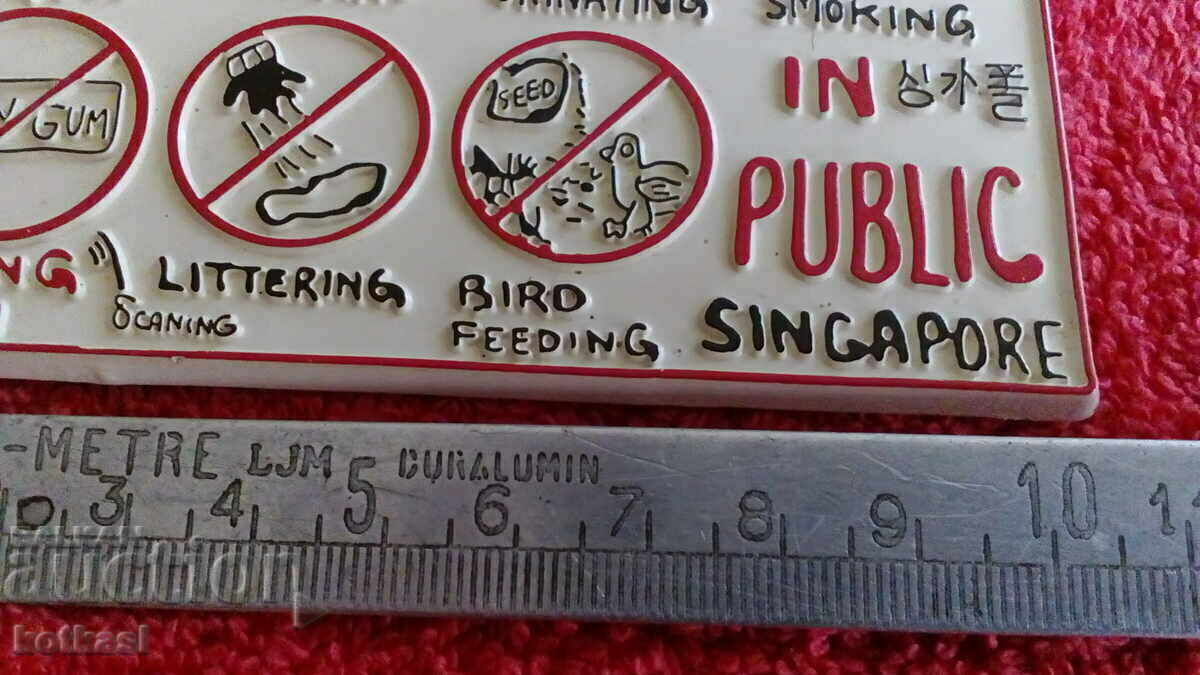 Auction  Souvenir Fridge Magnet Singapore hygiene ban fine