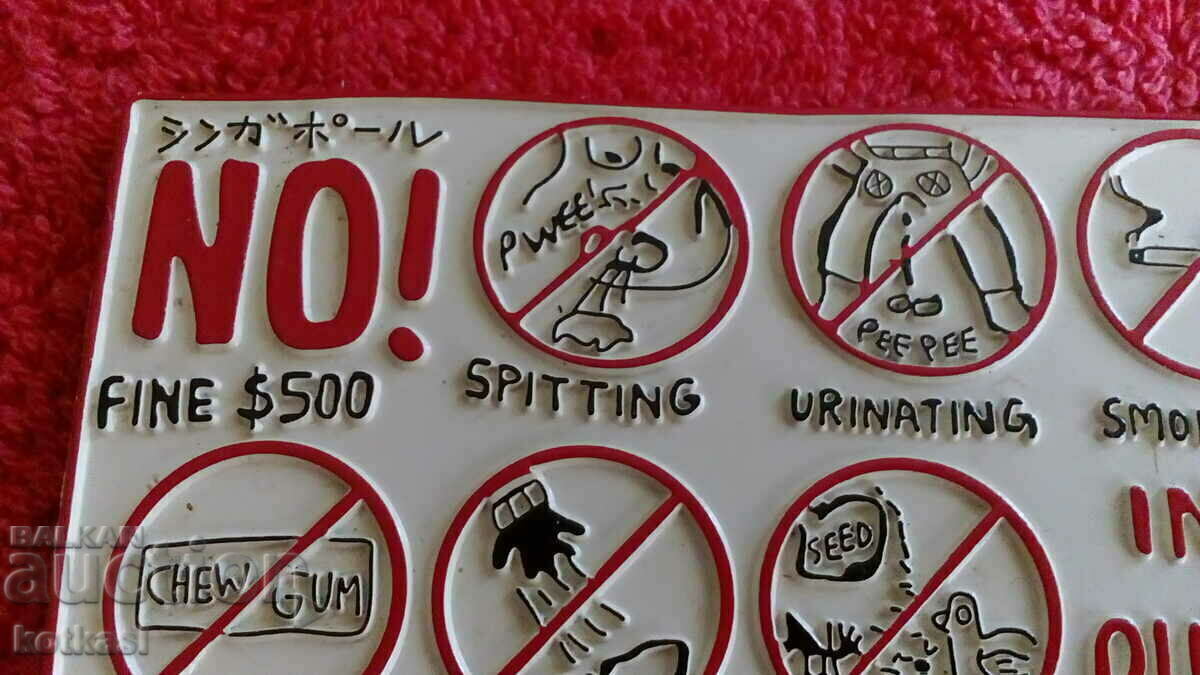 Souvenir Fridge Magnet Singapore hygiene ban fine - 5