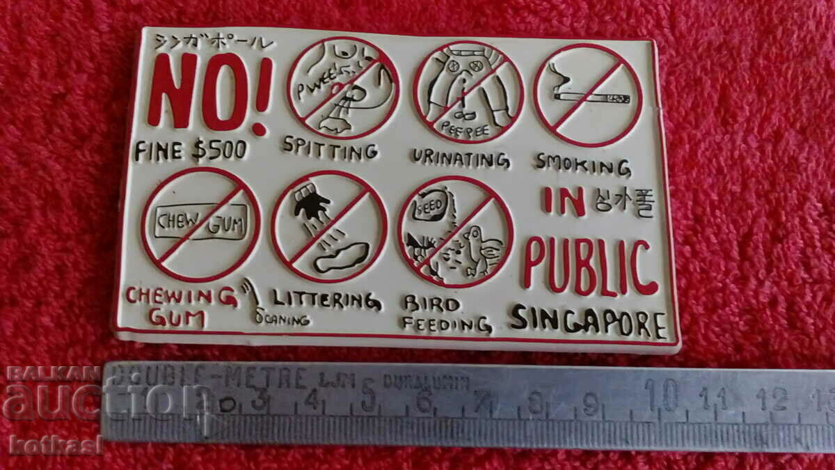 Souvenir Fridge Magnet Singapore hygiene ban fine