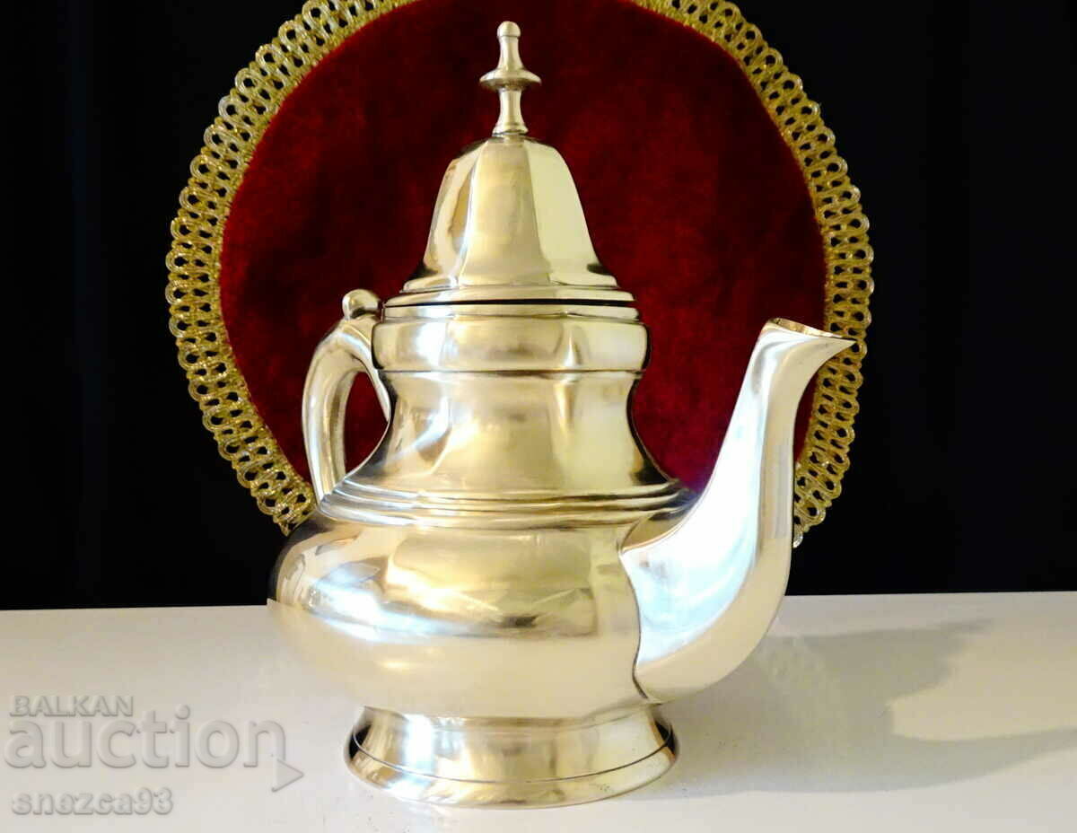 Bronze jug, teapot 1 kg., marked - 5