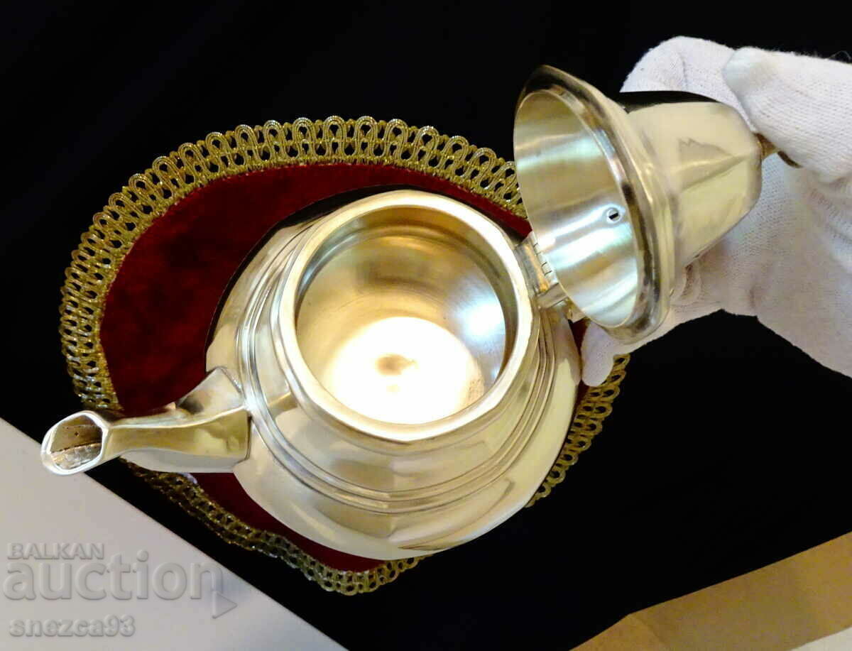 Bronze jug, teapot 1 kg., marked - 6