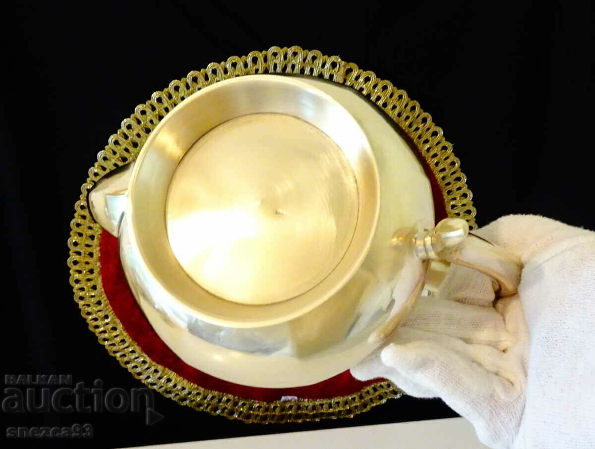 Bronze jug, teapot 1 kg., marked - 7