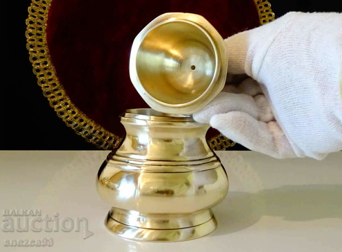 Bronze sugar bowl 370 gr., marked with price 39.00 BGN | € 19.94