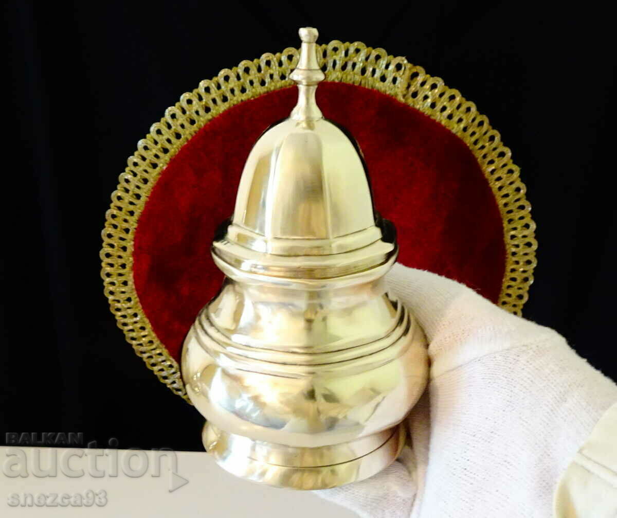 Bronze sugar bowl 370 gr., marked - 6