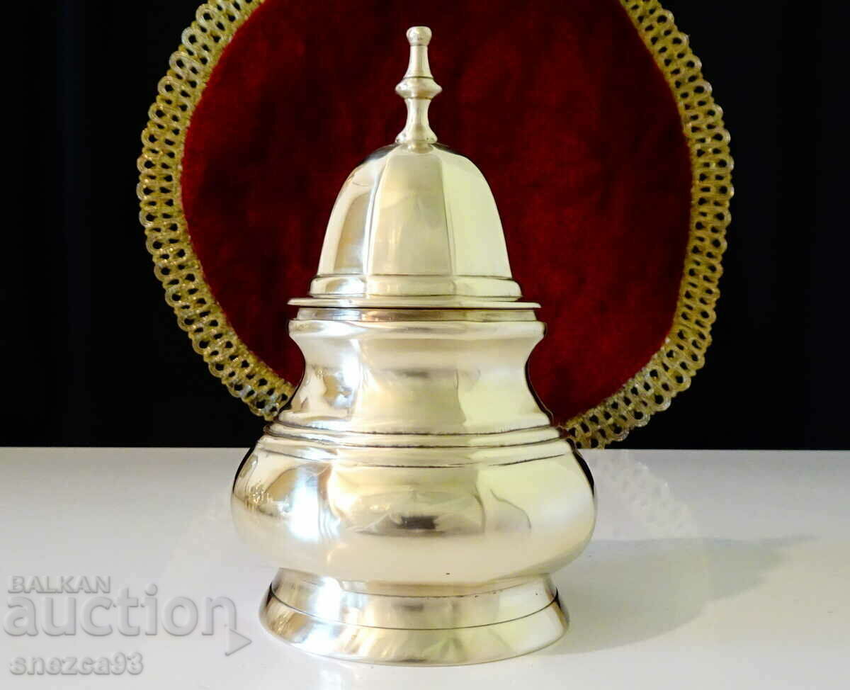 Bronze sugar bowl 370 gr., marked