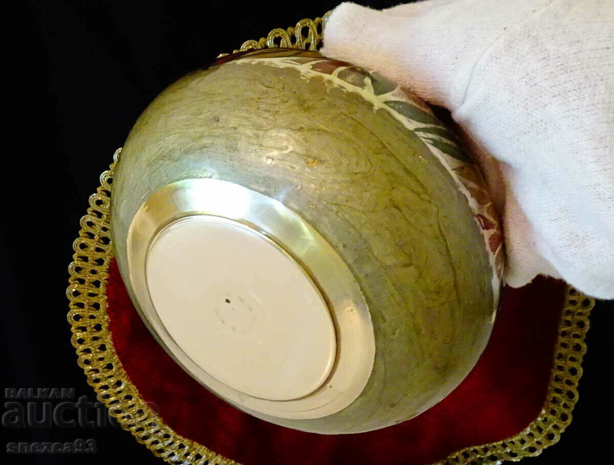 Bronze jewelry box, sugar bowl, cloisonné enamel - 5 Bronze jewelry box, sugar bowl, cloisonné enamel - 5