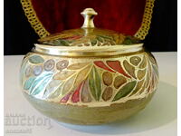 Bronze sugar bowl, cell enamel, 600 g.