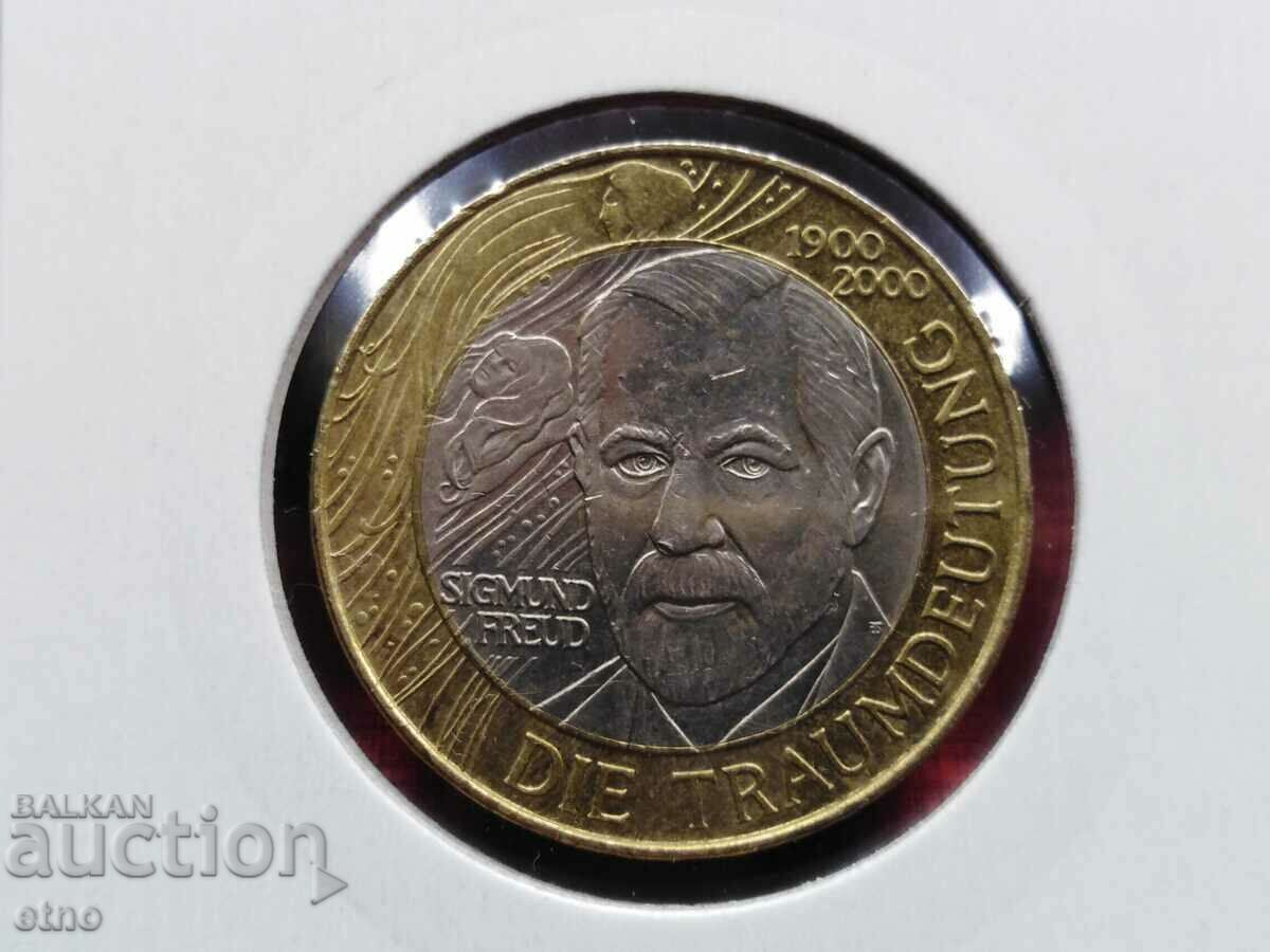 50 de șilingi, 2000. Austria, Sigmund Freud, monede, monede,
