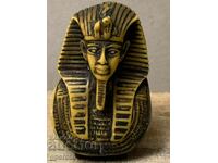 Veche statuetă egipteană masivă de alabastru-Tutankhamon