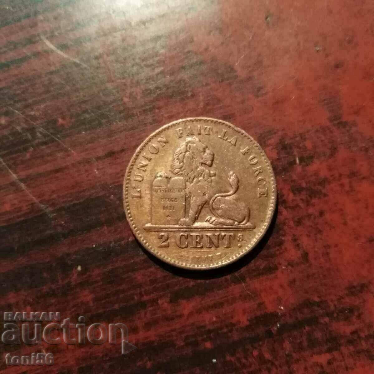 Belgium 2 cents 1902