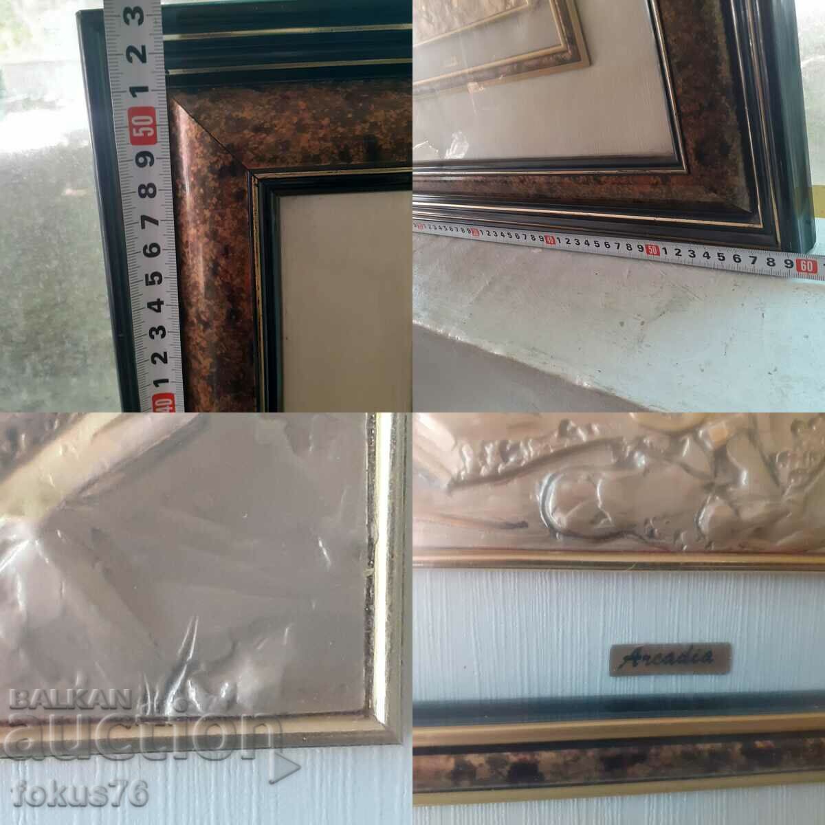 Παλιά ασημένια ζωγραφιά με πολλά σημάδια και ωραίο πλαίσιο - 7 Παλιά ασημένια ζωγραφιά με πολλά σημάδια και ωραίο πλαίσιο - 7