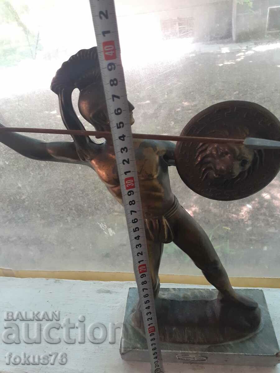 Стара голяма метална статуетка на Леонид - 6 Стара голяма метална статуетка на Леонид - 6