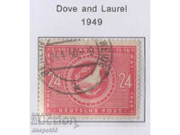 1949. Γερμανία - Ρωσική ζώνη. Περιστέρι και κλαδί δάφνης