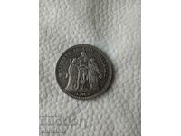 5 франка 1873г,Франция,сребро