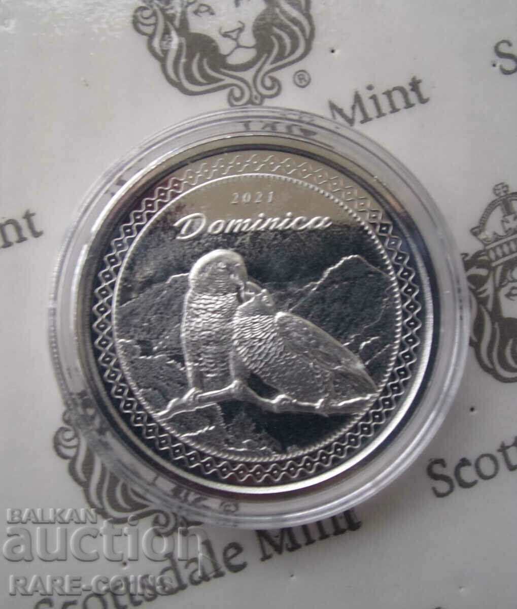 Dominica 2 Dollars 2021 1 OZ UNC PROOF Rare