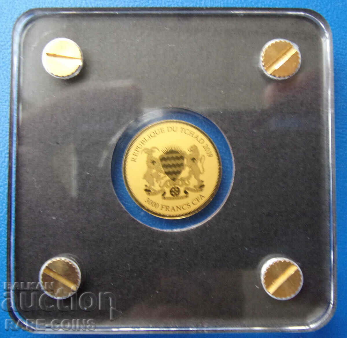 Δημοπρασία Τσαντ-3000 φράγκο-χρυσό-999 δείγμα-πιστοποιητικό UNC ΑΠΟΔΕΙΞΗ Σπάνιο