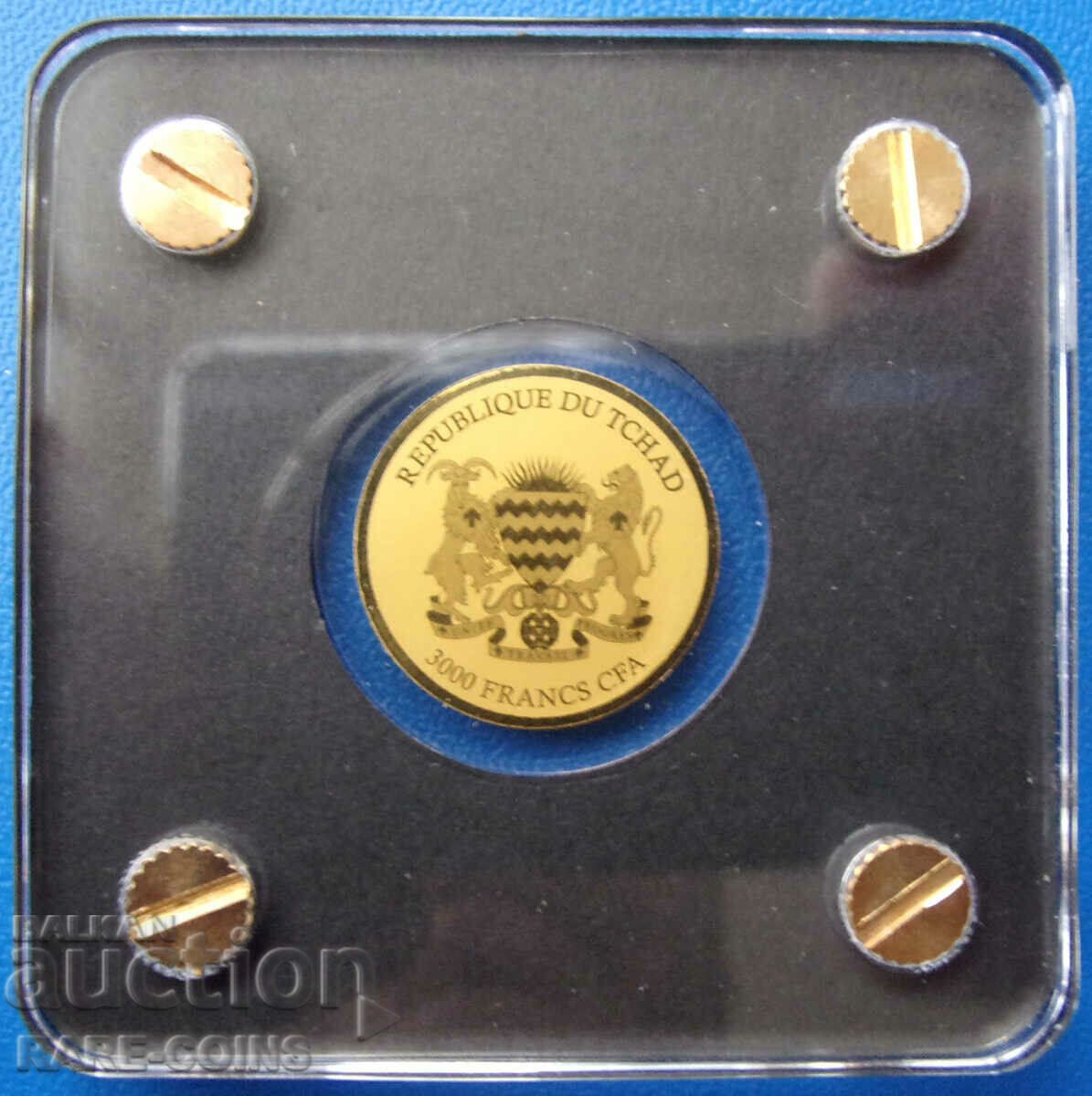 Δημοπρασία Τσαντ-3000 φράγκο-χρυσό-999 δείγμα-πιστοποιητικό UNC ΑΠΟΔΕΙΞΗ Σπάνιο