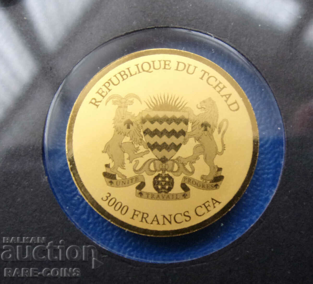 Παράδοση Τσαντ-3000 φράγκο-χρυσό-999 δείγμα-πιστοποιητικό UNC ΑΠΟΔΕΙΞΗ Σπάνιο