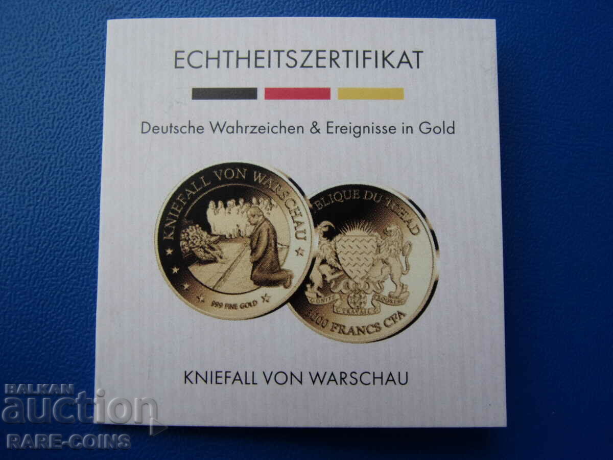 Τσαντ-3000 φράγκο-χρυσό-999 δείγμα-πιστοποιητικό UNC ΑΠΟΔΕΙΞΗ Σπάνιο - 5