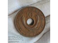 British East Africa 10 cents 1941