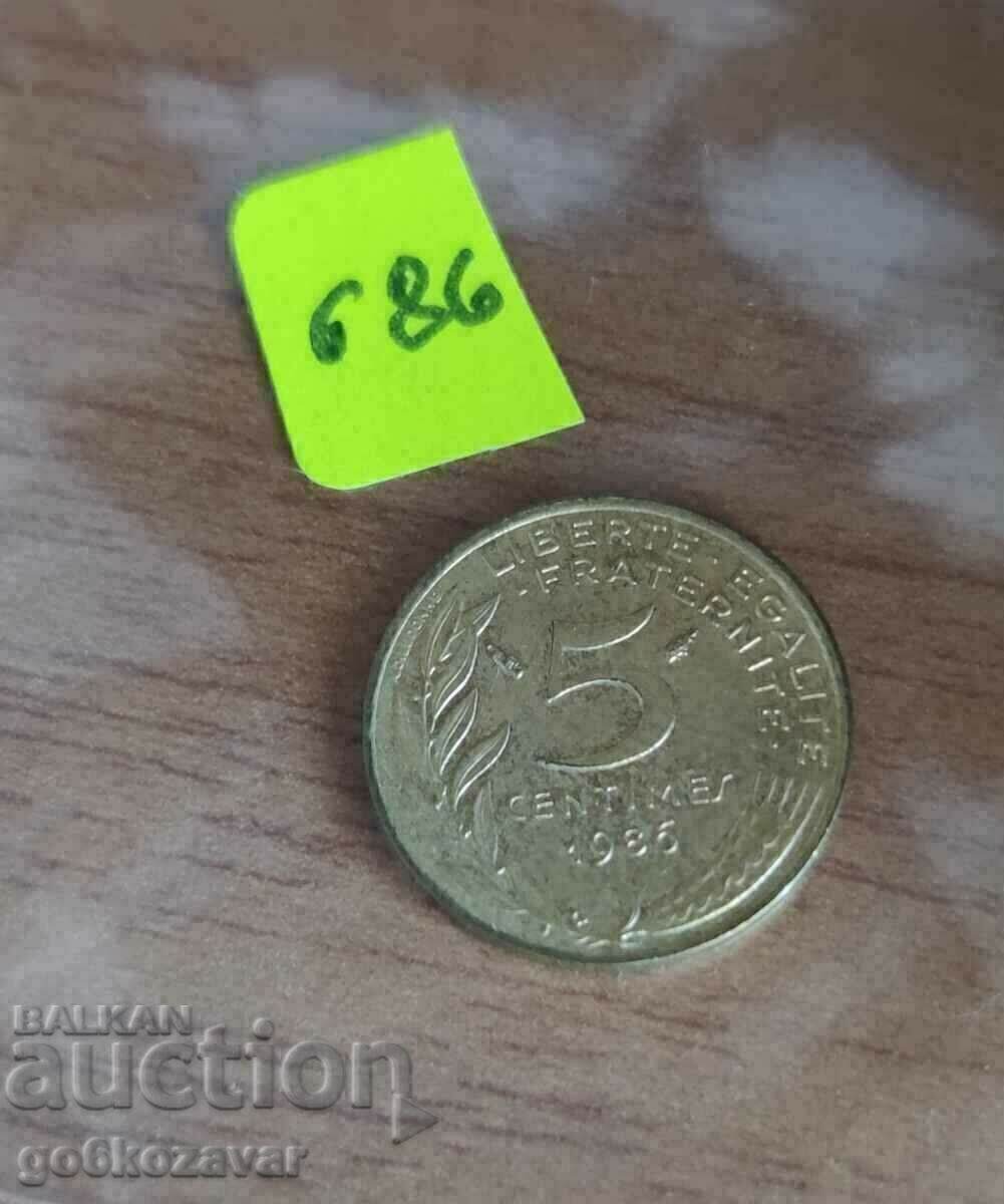 Auction  France 5 centimes 1986
