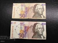 2 X 50 TOLAR 1992 SLOVENIA, bancnota