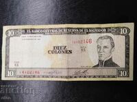 10 coloane 1996 SALVADOR, EL SALVADOR, bancnota
