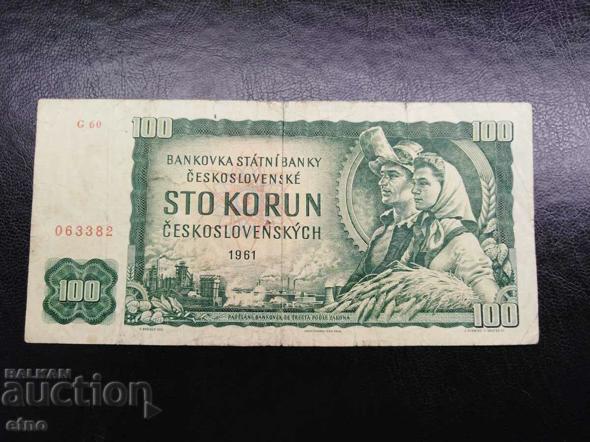 100 kroner 1961 Czech Republic, Czechoslovakia, banknote