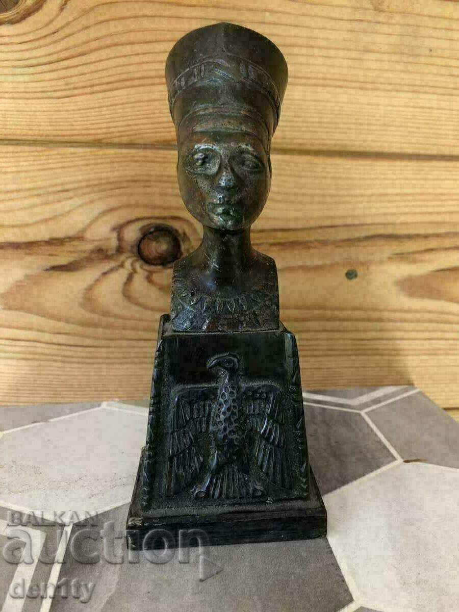 Metal statue of Nefertiti bust Egypt