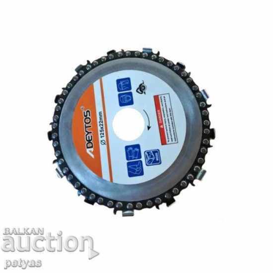 Angle grinder disc with chain