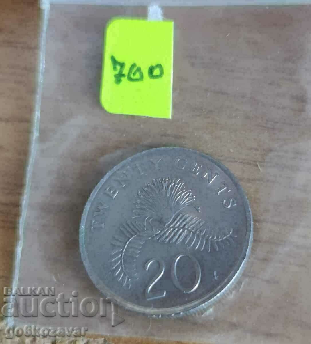 Auction Singapore 20 cents 1985 Auction Singapore 20 cents 1985