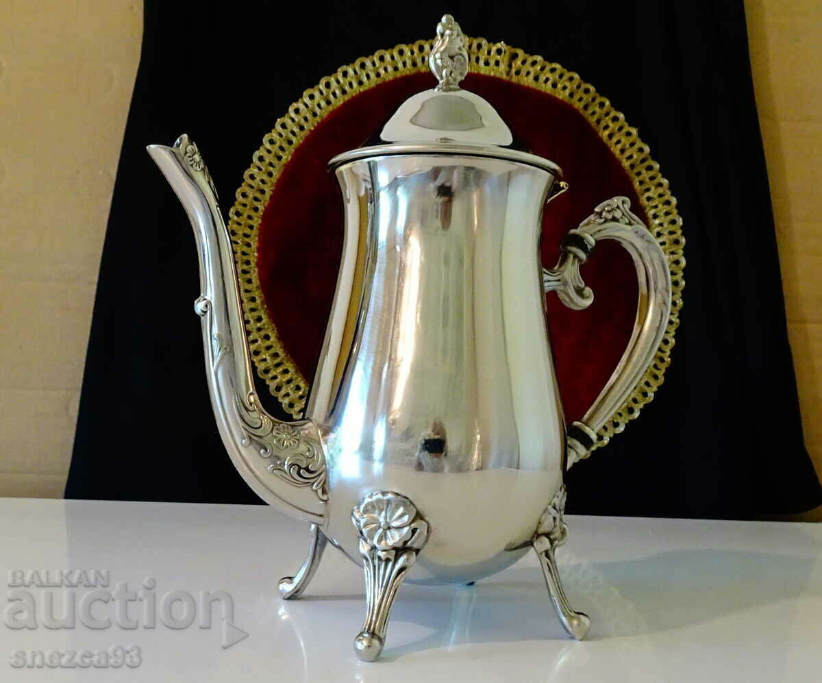 Silver-plated bronze jug 1.2 l., baroque - 7 Silver-plated bronze jug 1.2 l., baroque - 7