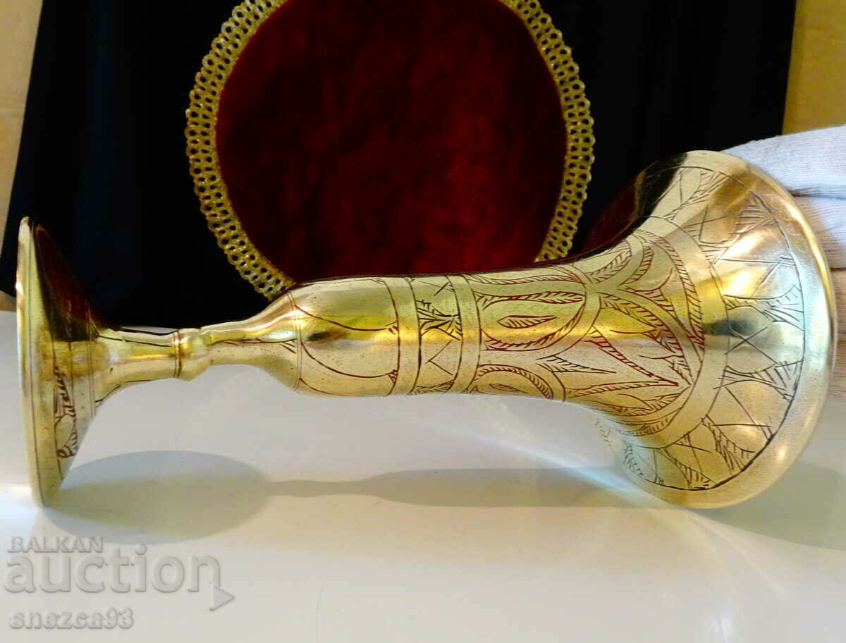 Bronze goblet, horn wine taster, cellular enamel, 500 gr with price 199.00 BGN | € 101.75 Bronze goblet, horn wine taster, cellular enamel, 500 gr with price 199.00 BGN | € 101.75