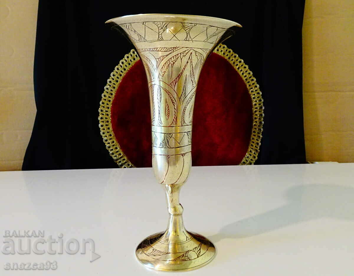 Bronze goblet, wine glass horn, cell enamel.