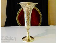 Bronze goblet, wine glass horn, cell enamel.