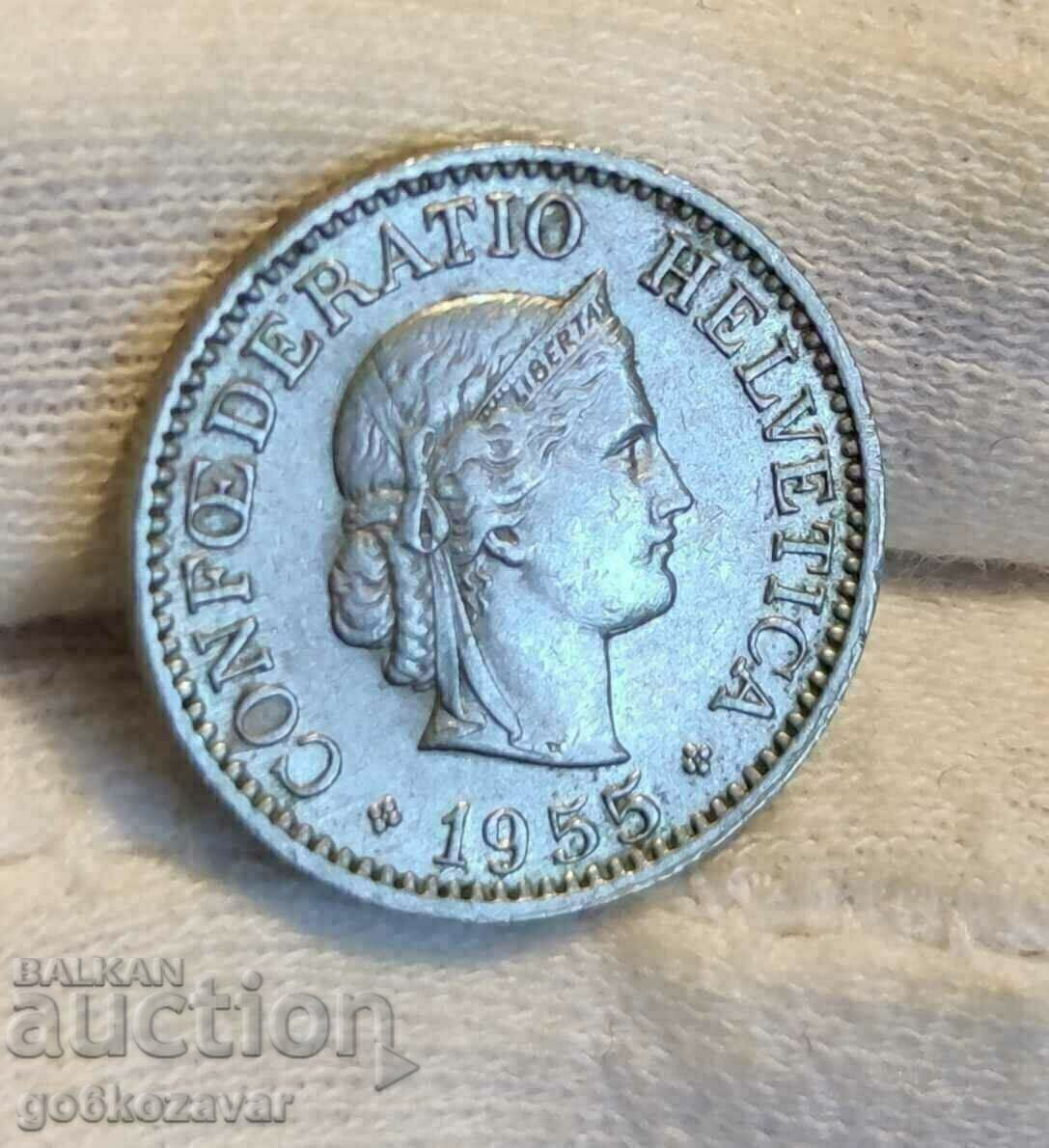 Швейцария 10 рапена 1955г