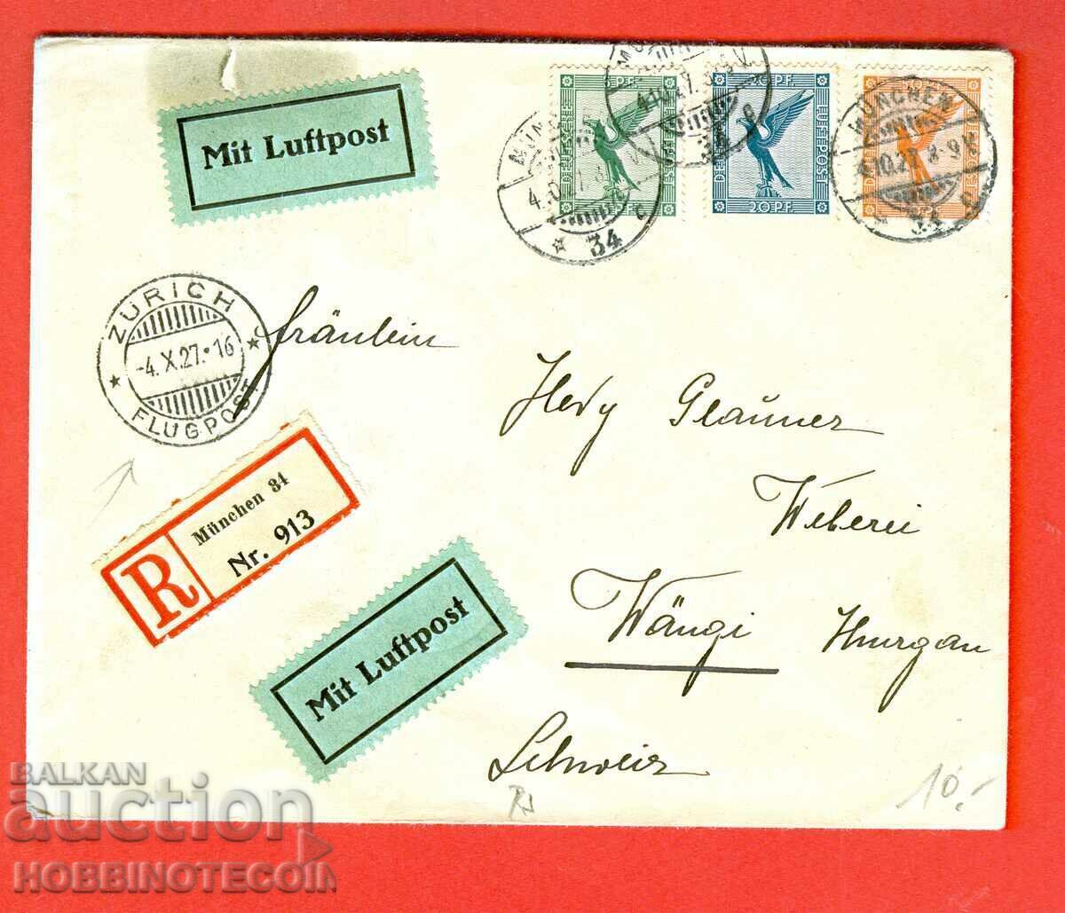 TRAVEL ENVELOPE AIR MAIL GERMANY - SWITZERLAND - 1927