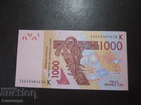 Сенегал UNC - 1000 франка 2003 год буква - К-