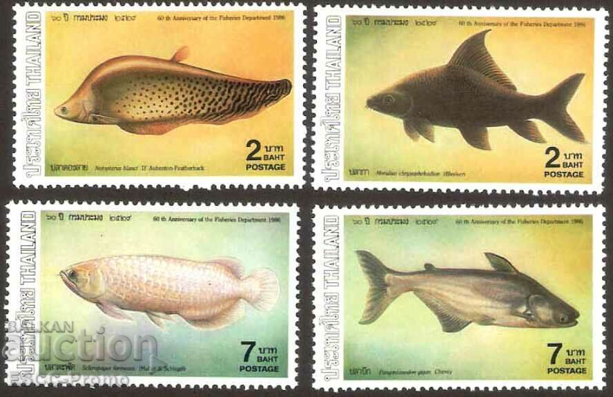 Чисти марки Фауна Риби 1986 от Тайланд