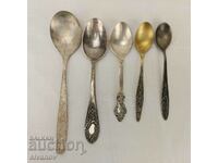 Lot of 5 old silver-plated spoons №1591