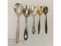 Lot of 5 old silver-plated spoons B0126