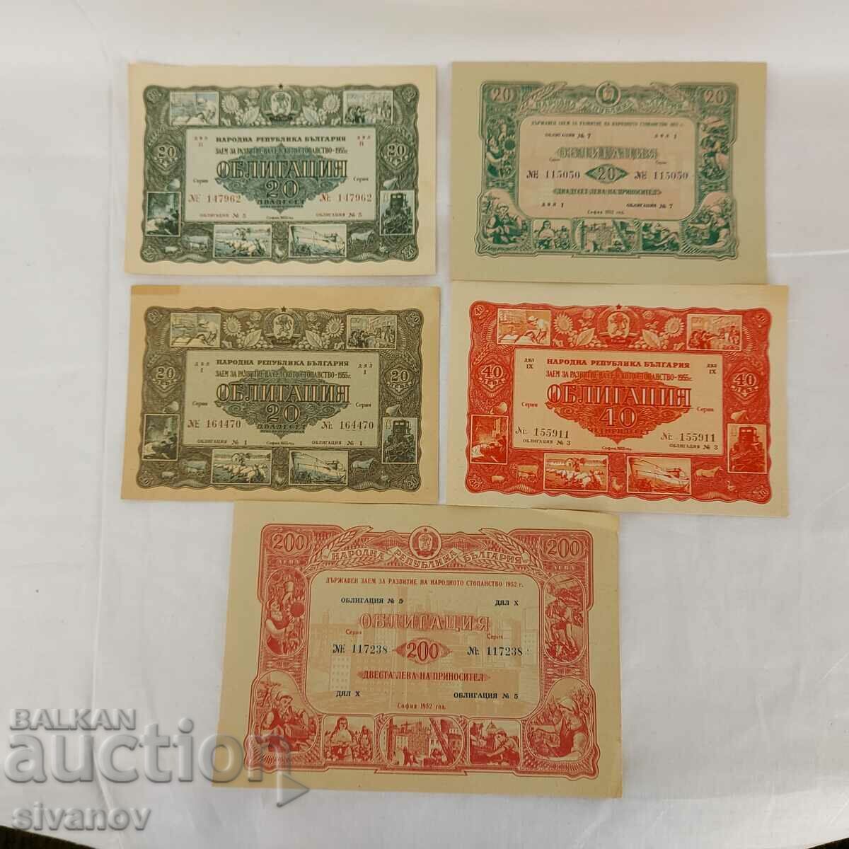 Lot of 5 different bonds B0147