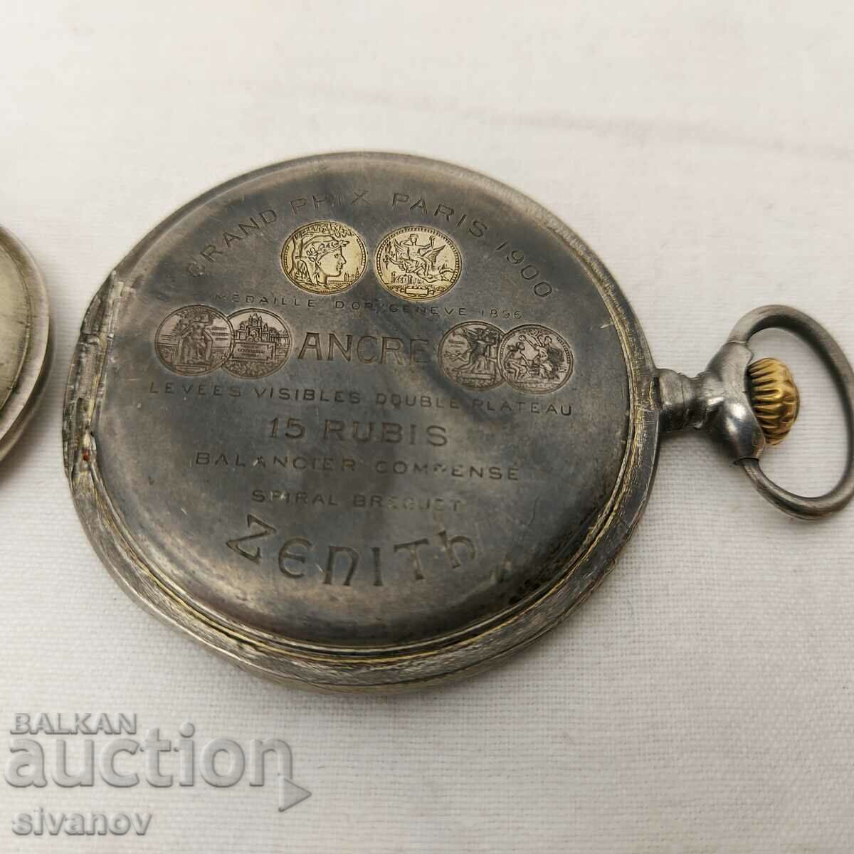 Auction  Old silver covers for pocket watches Zenith B0142